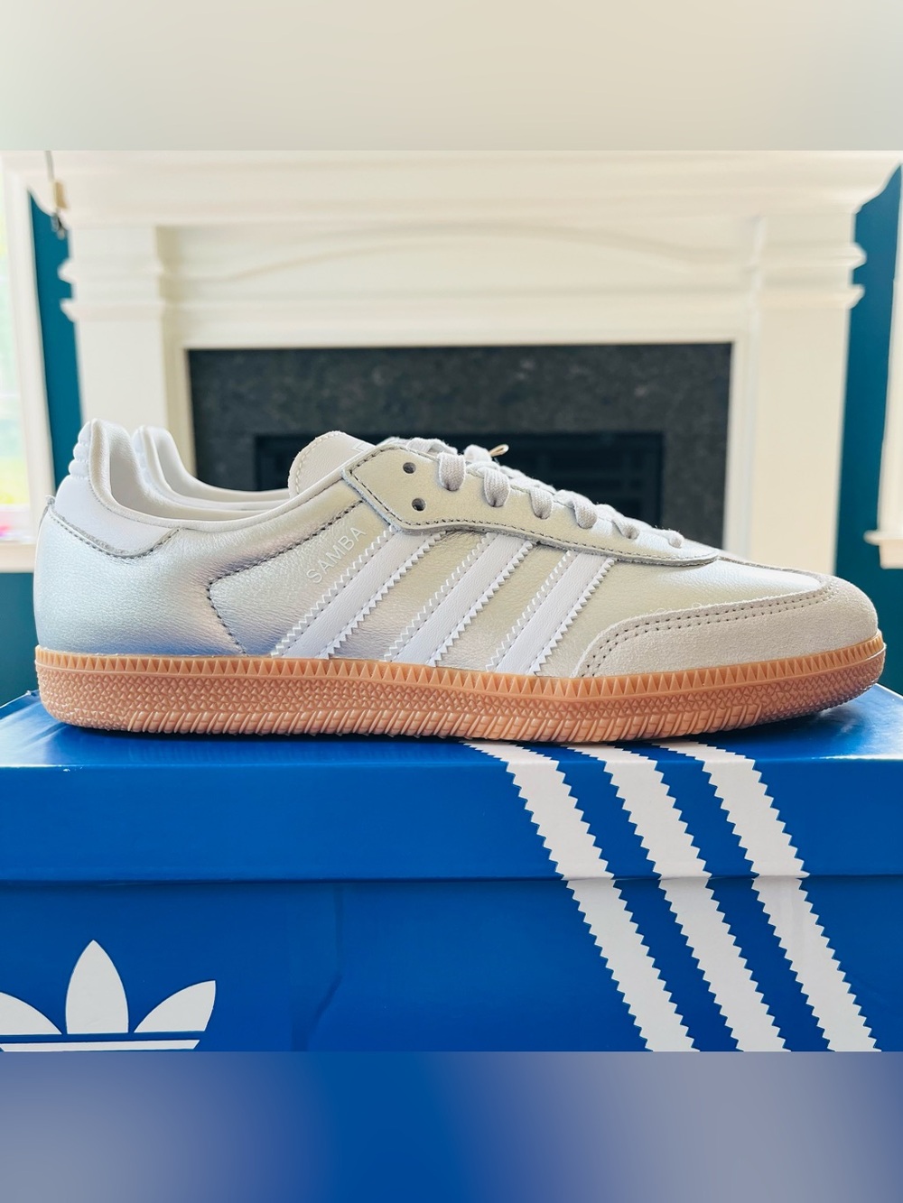 Adidas Samba OG J "Silver/White/Gum" - US Kids Size 6 (Women 7.5) KK2327
